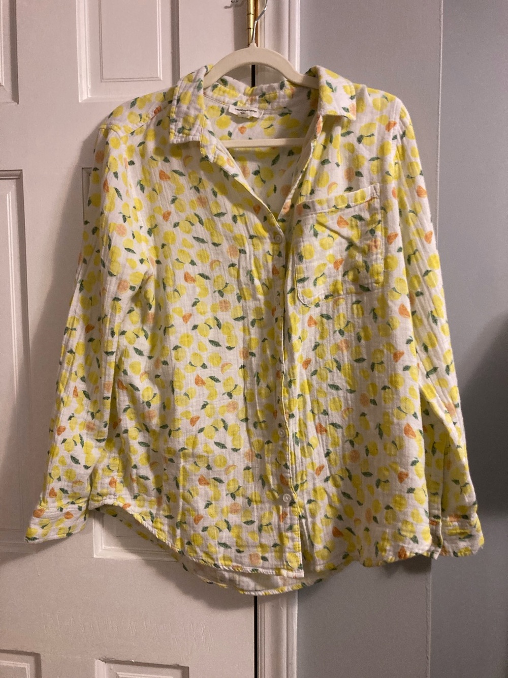 beachlunchlounge Lemon and Orange Citrus Print Button-Down Shirt